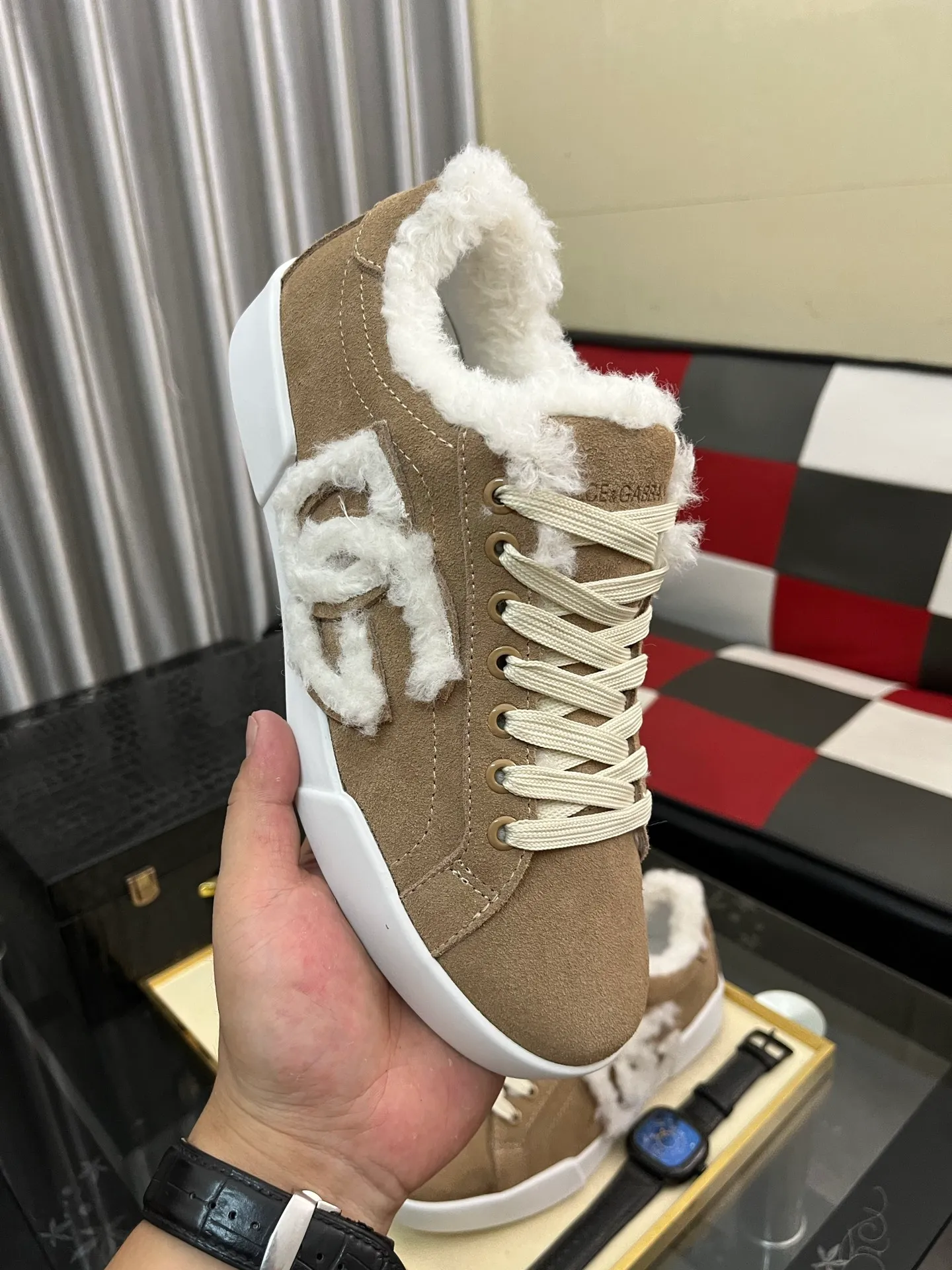 Men's men's shoes💰420⌚️⌚️New DG Dolce & Gabbana high-end couple's sports and casual shoes, imported cowhide, multiple material splicing design➕Imported cowhide lining, cowhide feet➕original TPR elastic outsole. Size: 35-46